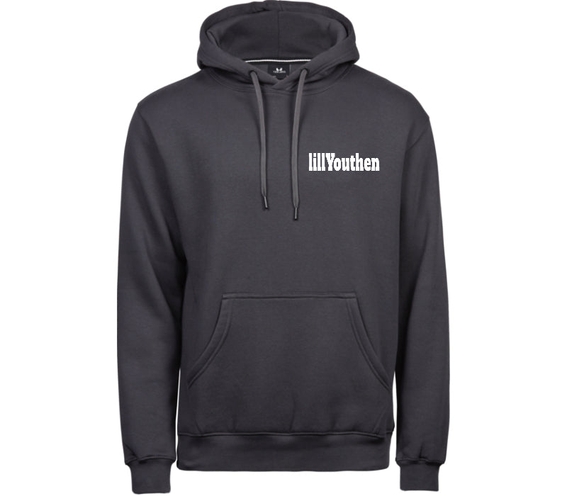 Embroidered Hoodie Men Dark Grey