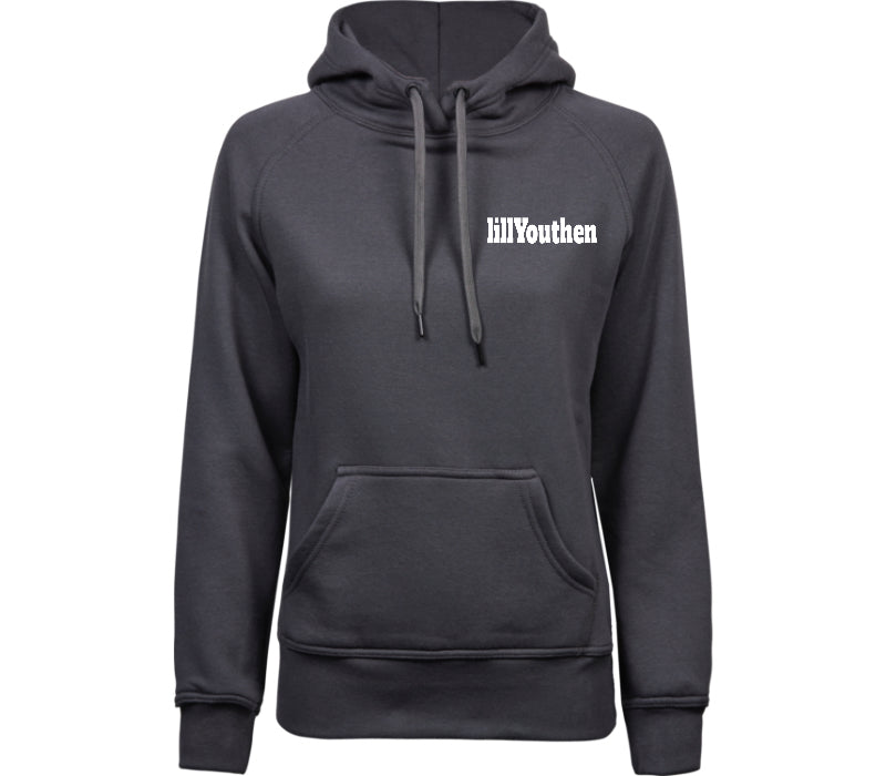 Embroidered Hoodie Ladies Dark Grey